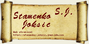 Stamenko Joksić vizit kartica
